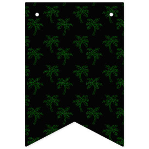 Banderines Contorno verde de árbol de palmas tropicales Vibe