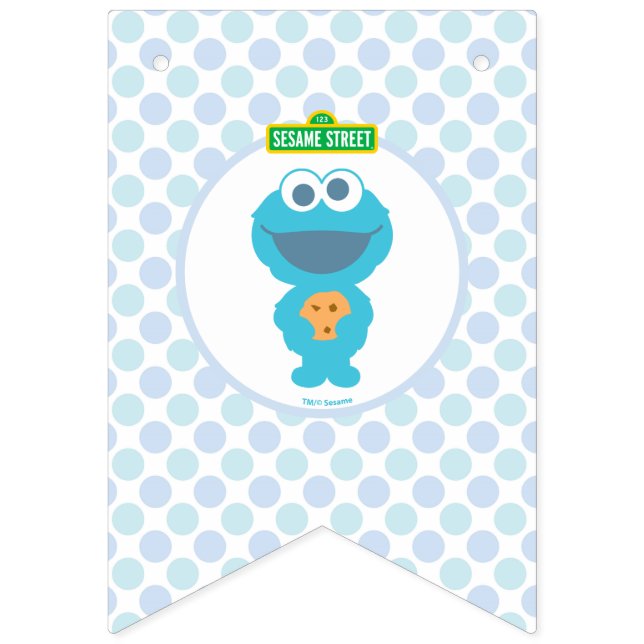 Banderines Cookie Monster | Primer cumpleaños del bebé (Primera bandera)