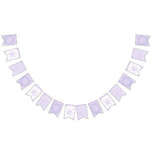 Banderines copo de nieve morado ligero y corazón brillante