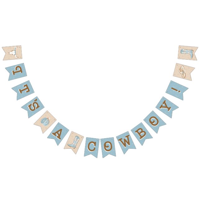 Banderines Cowboy Baby Shower Bunting (Todo)