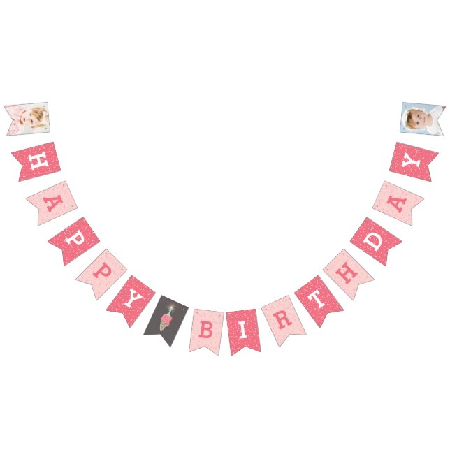 Banderines Crema rosa de hielo Sparkler Feliz Primer Día de C (Todo)