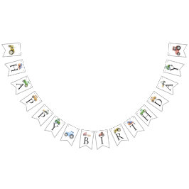 Banderines Cualquier edad Aniversario de un tractor Watercolo