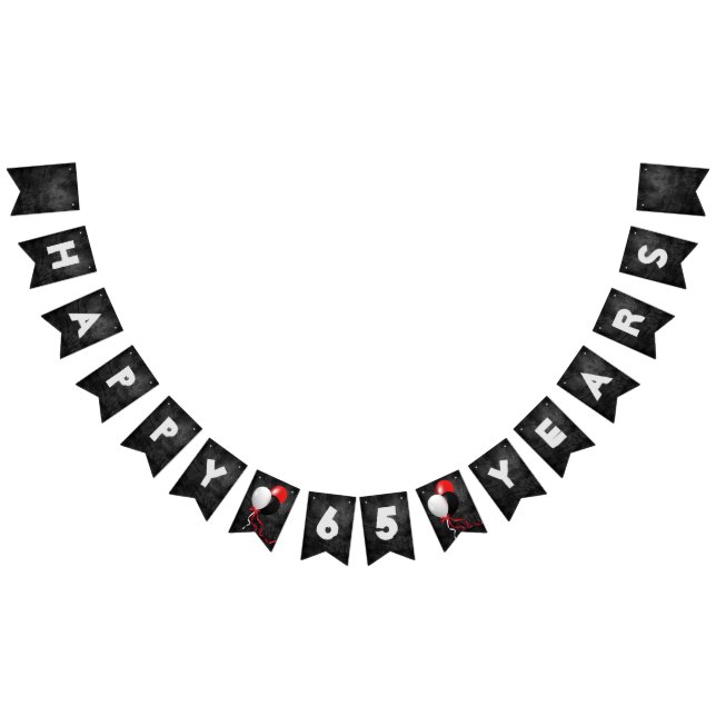 Banderines cuero negro y globos para la fiesta de cumpleaños  (Todo)