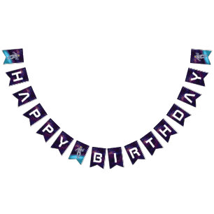 Banderines Cumpleaños. Astronauta en el espacio con estrellas