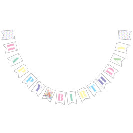Banderines Cumpleaños caprichoso de Candyland con acuarela pa