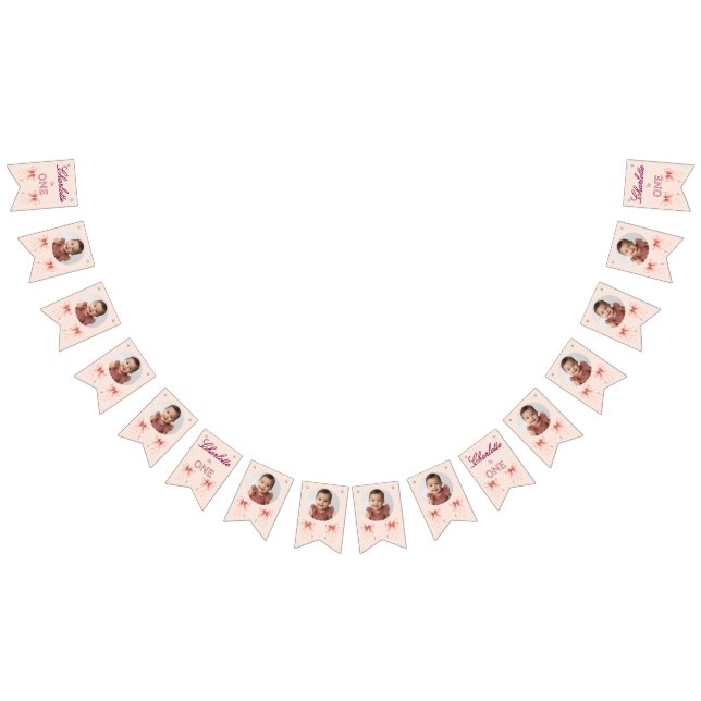 Banderines ¡Cumpleaños con lazo rosa! (Todo)