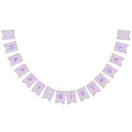 Banderines Cumpleaños Coquette con Lazo Morado 