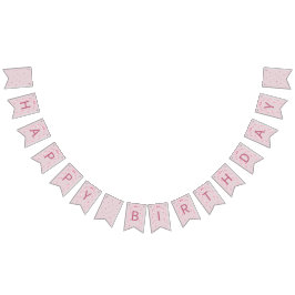 Banderines Cumpleaños Coquette con Lazo Rosa 