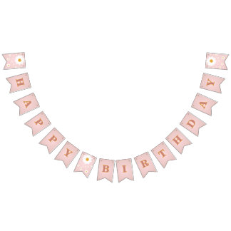 Banderines Cumpleaños de cualquier edad Daisy Pink