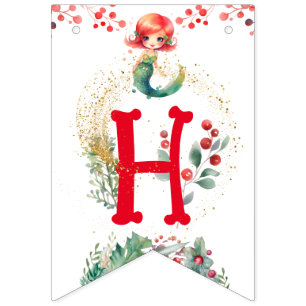 Banderines Cumpleaños de la sirena navidades