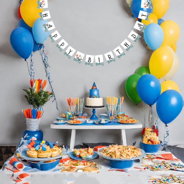 Banderines Cumpleaños de los chicos de ballena (Subido por el creador)
