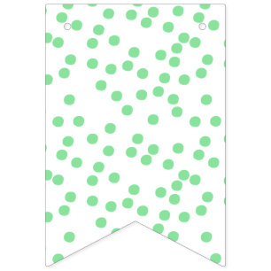 Banderines Cumpleaños de los niños - Patrón Green Polkadots