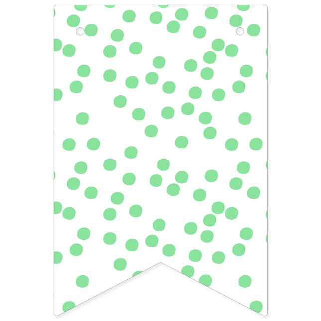 Banderines Cumpleaños de los niños - Patrón Green Polkadots (Primera bandera)