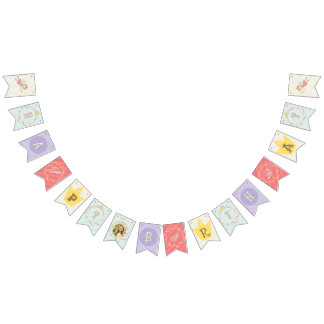 Banderines Cumpleaños de niña princesa hada rosa caprichosa f
