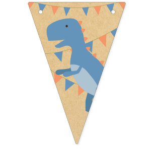 Banderines Cumpleaños de niño - Estallido de dinosaurio - B