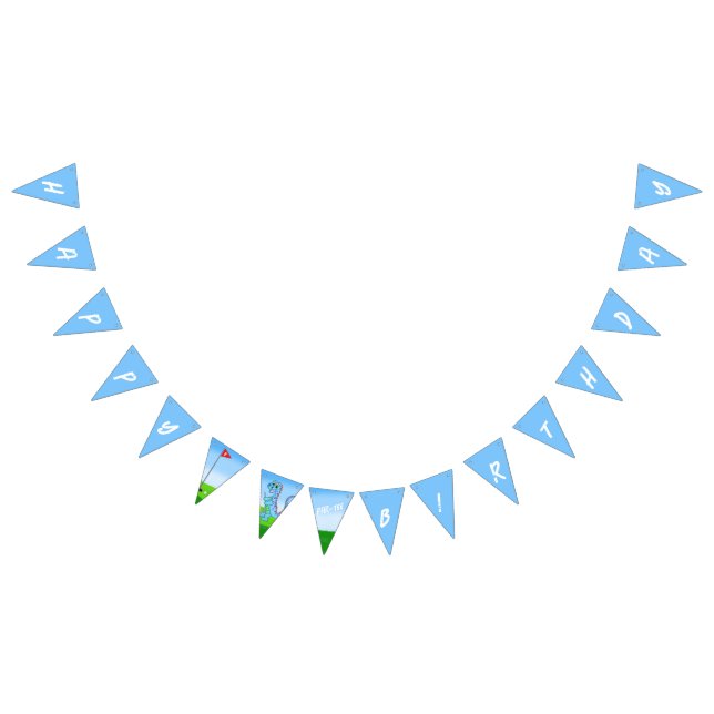 Banderines Cumpleaños de niños con tema de golf de dinosaurio (Todo)