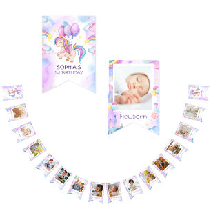 Banderines Cumpleaños de unicornio