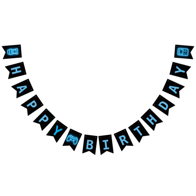 Banderines cumpleaños de videojuegos de cualquier año (Todo)