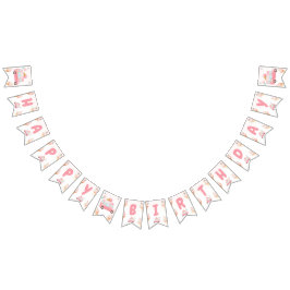 Banderines Cumpleaños del Camión Crema de Hielo Rosado