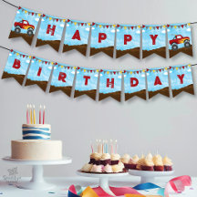 Cumpleaños del Camión Monstruo Rojo - Feliz Cumple