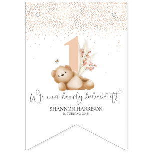 Banderines Cumpleaños del Oso y La Abeja