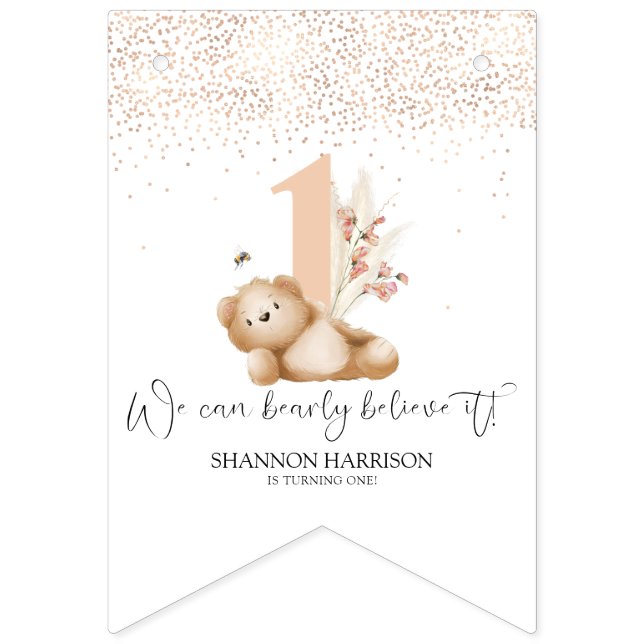 Banderines Cumpleaños del Oso y La Abeja (Primera bandera)