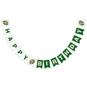 Banderines Cumpleaños Feliz Cabeza de Tigre Fiesta