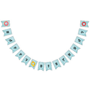 Banderines Cumpleaños feliz del Fiesta de la piscina