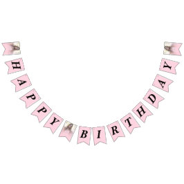 Banderines Cumpleaños Feliz Gradiente Rosa Pálido Foto