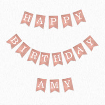 Cumpleaños Feliz Rose Gold 3 Letras Nombre Amy Ros