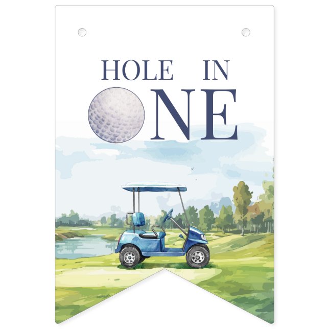 Banderines Cumpleaños Hole In One Golf 1er  (Primera bandera)