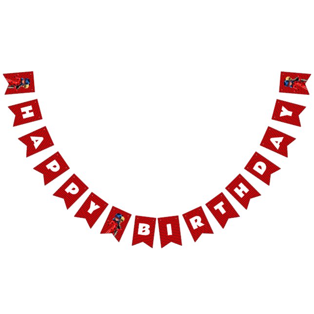 Banderines Cumpleaños milagroso de Ladybug y Cat Noir (Todo)