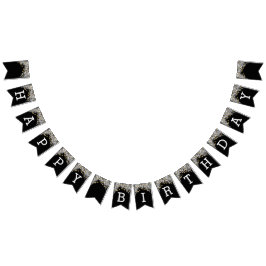 Banderines Cumpleaños negro y oro