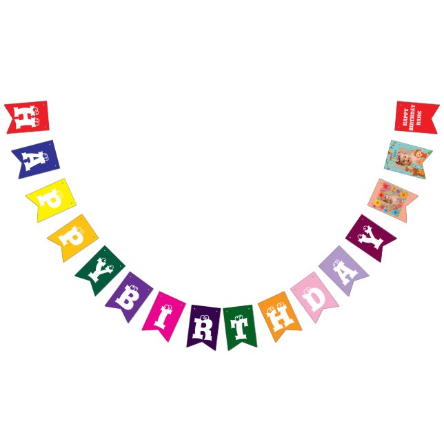 Banderines Cumpleaños personalizado de niña bebé (Todo)