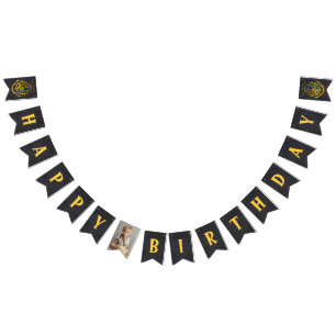 Banderines Cumpleaños Pizarra Escudo de Hogwarts Harry Potter