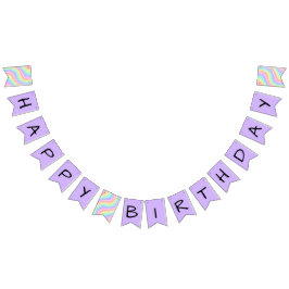 Banderines Cumpleaños Retro Pastel Arcoíris 6 Feliz Cumpleaño