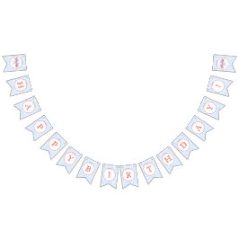 Banderines Cumpleaños Rojo Blanco Y Azul 4 De Julio
