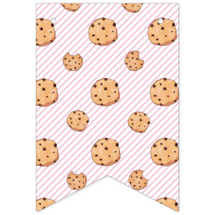 Banderines Cumpleaños Rosa de Leche y Galletas