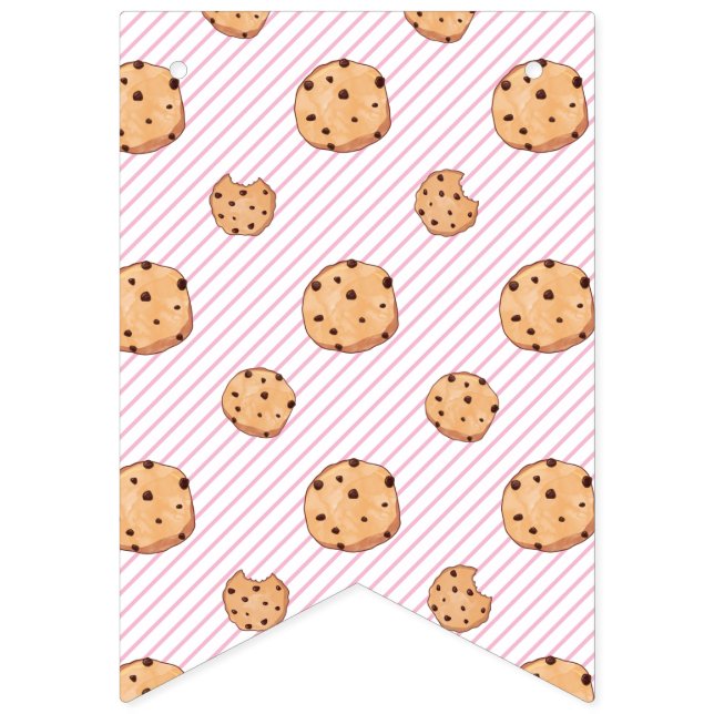 Banderines Cumpleaños Rosa de Leche y Galletas (Primera bandera)