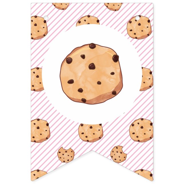 Banderines Cumpleaños Rosa de Leche y Galletas (Segunda bandera)