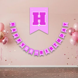 Banderines Cumpleaños rosa lindo