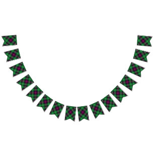 Banderines Cunningham Green y Blue Tartán