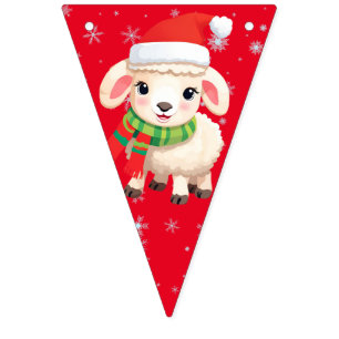 Banderines Curiosas ovejas navideñas Ram Santa Scarf fiesta