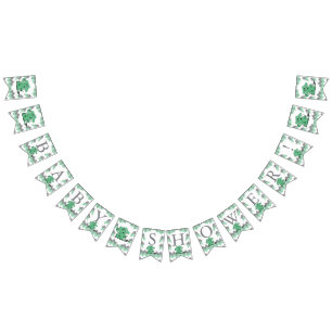 Banderines Curioso Chevron verde aburrido elefante bebé