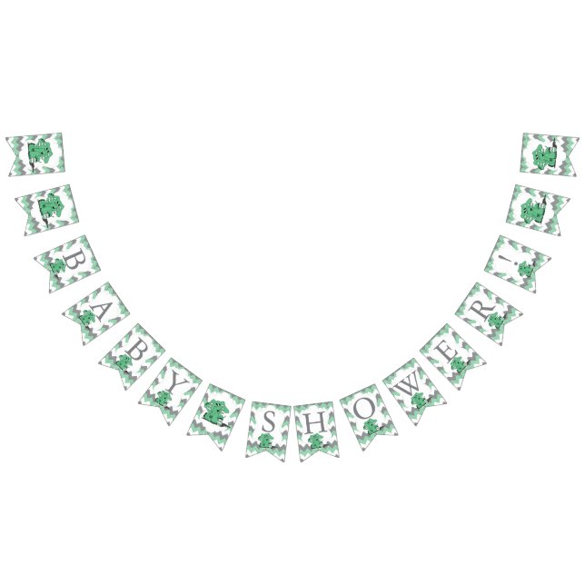 Banderines Curioso Chevron verde aburrido elefante bebé (Todo)