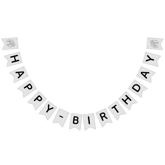 Banderines Custom Elephant "Happy Birthday" Banner (Todo)