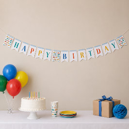 Banderines Cute Cumpleaños Transporte Banner Feliz Cumpleaños