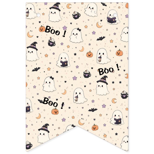 Banderines Cute Halloween Mini Ghost Bunting Banner (Segunda bandera)