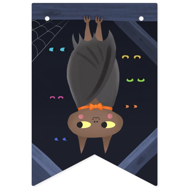Banderines Cute Halloween Vampis Bat Black (Segunda bandera)