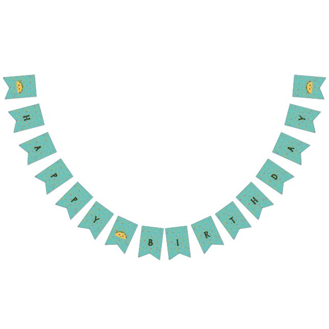 Banderines Cute Kawaii Taco Feliz Cumpleaños (Todo)